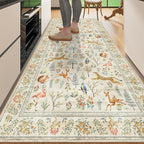 DUKINO 3x6 Washable Runner Rug, Low Pile Animal Print Non Slip Runner Rug by DUKINO