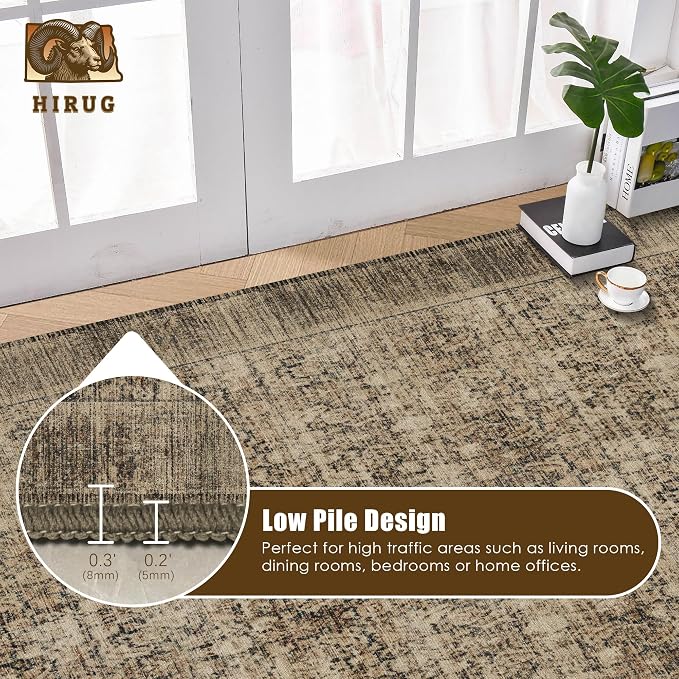 Washable Area Rug 5' x 7' Vintage Traditional Persian Mat - Image 5