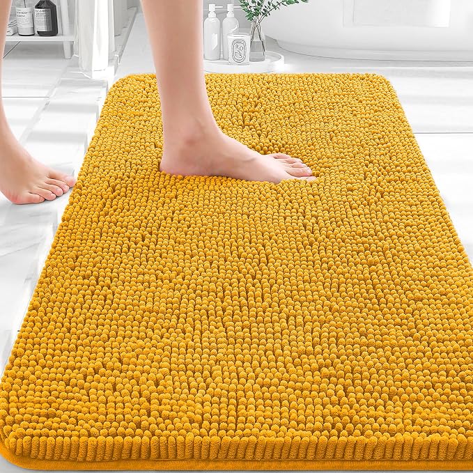 OLANLY Bathroom Rugs 32x20, Extra Soft Absorbent Chenille Bath Rugs, Rubber by OLANLY