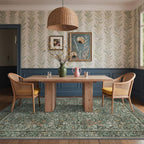 GENIMO 10x14 Washable Area Rug, Non-Slip Vintage Boho Floral Carpet, Large Area - Image 3