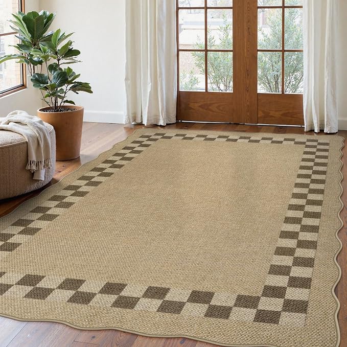 LIVEBOX Easy Jute Checkered Outdoor 5x7 Rug by LIVEBOX