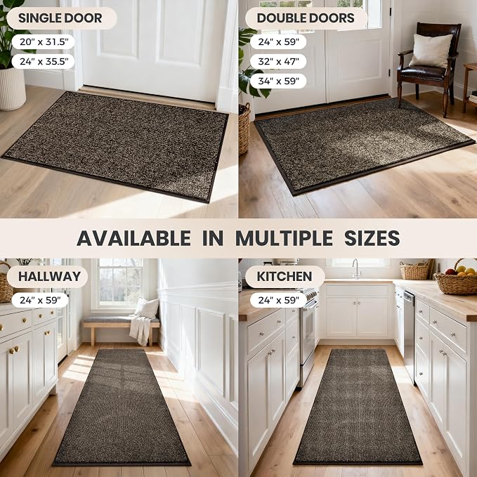 PURRUGS Dirt Trapping Door Mat 24" x 59", Non-Slip Machine Washable Entry Rug - Image 9