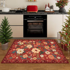DUKINO 2x3 Rugs for Entryway, Floral Indoor Washable Door Mat, Non Slip Boho - Image 3
