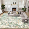 12x18 Area Rug Living Room: Washable Large Abstract Soft Green Rug Stain by LOONGRUG