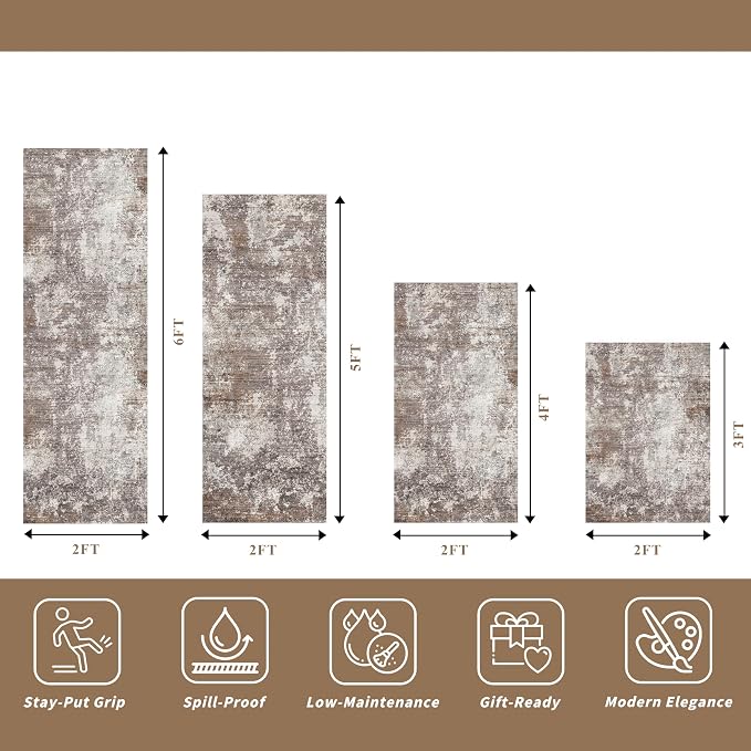 4-Piece Kitchen Rug Set with Runner – Washable Non-Slip Floor Mats - Image 2