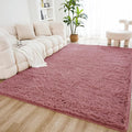 Litanika 8x10 Shag Area Rug for Living Room Bedroom, Pea Pink High Pile Ultra by Litanika