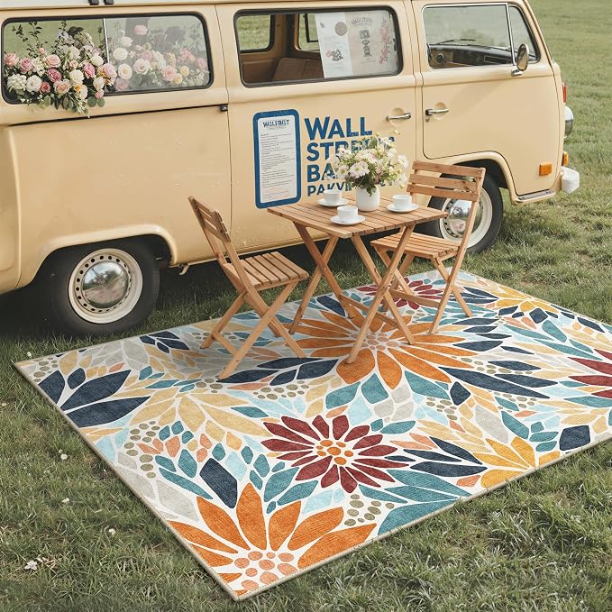 GENIMO Indoor Outdoor Area Rug 8'x10', Machine Washable Rugs - Image 3