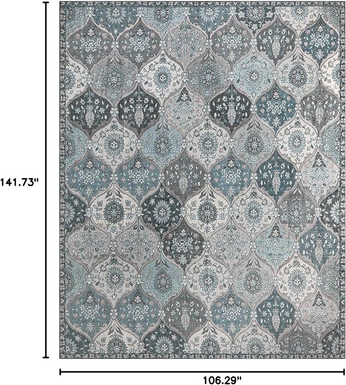 Lahome Moroccan Trellis Washable Rugs 9x12, Soft 9x12 Area Rug - Image 2
