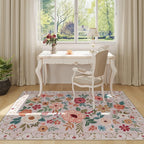 DUKINO 4x6 Feet Office Chair Mat, Lightweight Non Slip Washable Floral Area Rug - Image 3