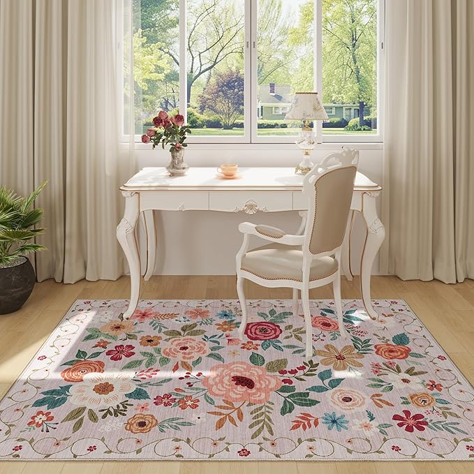 DUKINO 3x5 Area Rug, Floral Rugs - Image 3