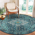 Moynesa Ultra-Thin Washable Round Rug - 6ft Teal Large Living Room Circle Area by Moynesa