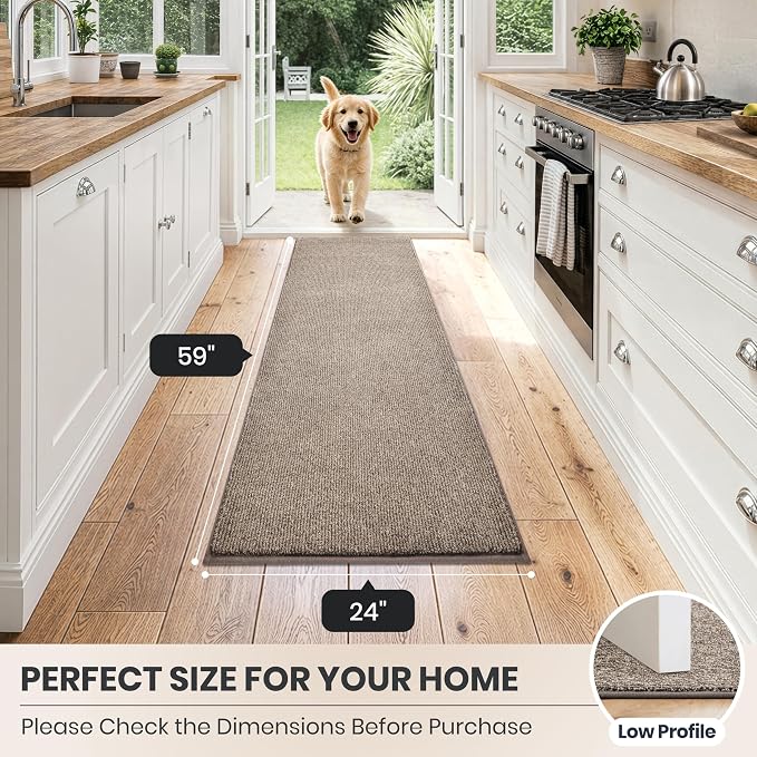 PURRUGS Dirt Trapping Door Mat 24" x 59", Non-Slip Machine Washable Entry Rug - Image 8