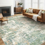 LOONGRUG 5x7 Area Rugs Living Room: Washable Large Abstract Soft Green Rug by LOONGRUG