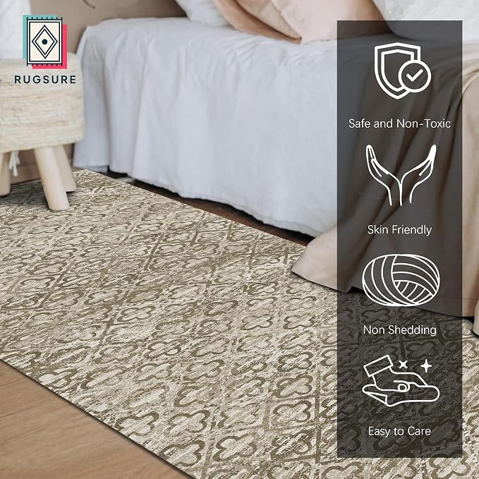 RUGSURE Washable Area Rugs, Pet & Child Friendly, Vibrant Colors Rugs - Image 2