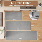 YDKGL Kitchen Rugs Mat Non Slip Washable, Linen-Look 0.3" Thick Soft Cushioned - Image 2