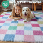 KICMOR Pink Rainbow Checkered Rug - Image 8