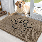 OLANLY Dog Door Mat for Muddy Paws 36x24, Paw Print Design, Absorbs Moisture by OLANLY