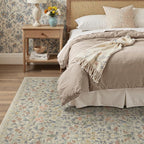 GENIMO 5x7 Washable Area Rug, Non-Slip Vintage Boho Floral Carpet, Soft - Image 5