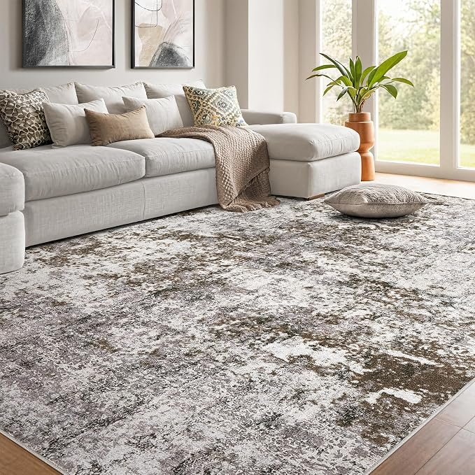 DMOYEST 10x12 Area Rug for Living Room, Washable & Non Slip Large Indoor Carpet by DMOYEST