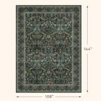 Washable Area Rug 9x12 Living Room, Ultra Soft Dark Floral Large Washable Rugs - Image 2