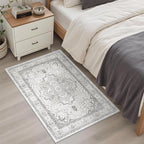 Madane Washable Area Rug 2x3, Small Entryway Rug Non-Slip Vintage Door Mat by Madane