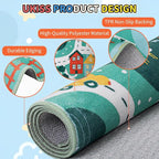 UKISS Educational Play Rug，55"x55" Traffic Road Kids Car Mat, Non-Slip Washable - Image 5
