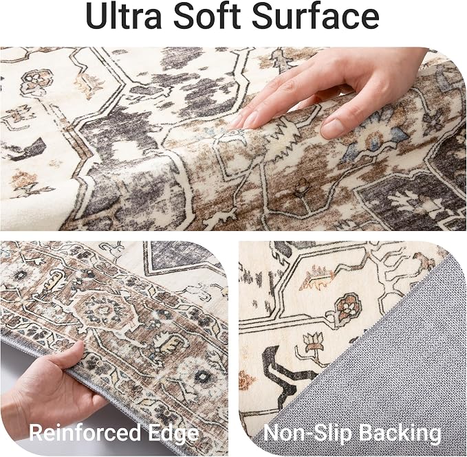 befbee 6x9 Area Rugs for Living Room, Super Soft Ultra-Thin Stain Resistant - Image 3
