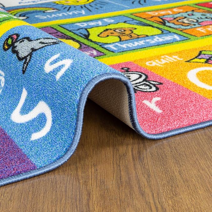 KC Cubs 8x10 ABC Alphabet, Months & Days Rug – Educational Play Mat Carpet - Image 10