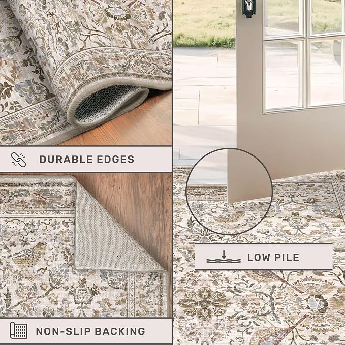 Moss 3x6 Washable Rug for Large Entryway - Image 4
