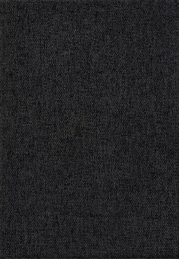 CAMILSON Easy Jute Rug 9x12, Indoor Outdoor Dark Gray Black Farmhouse Area Rugs - Image 2