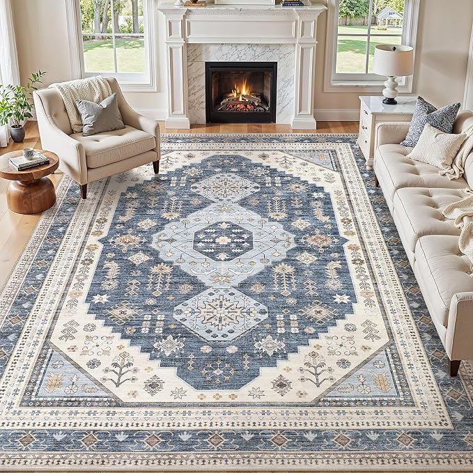 8x10 Washable Area Rug, Large Rugs by JessibouAreaRug