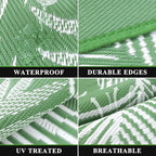 Pauwer Waterproof Outdoor Rug 9x12, Reversible Plastic Straw Patio Camping Rug - Image 2