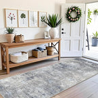 3x8 Washable Hallway Runner – Non-Slip Abstract Modern Neutral Wide Carpet - Image 3