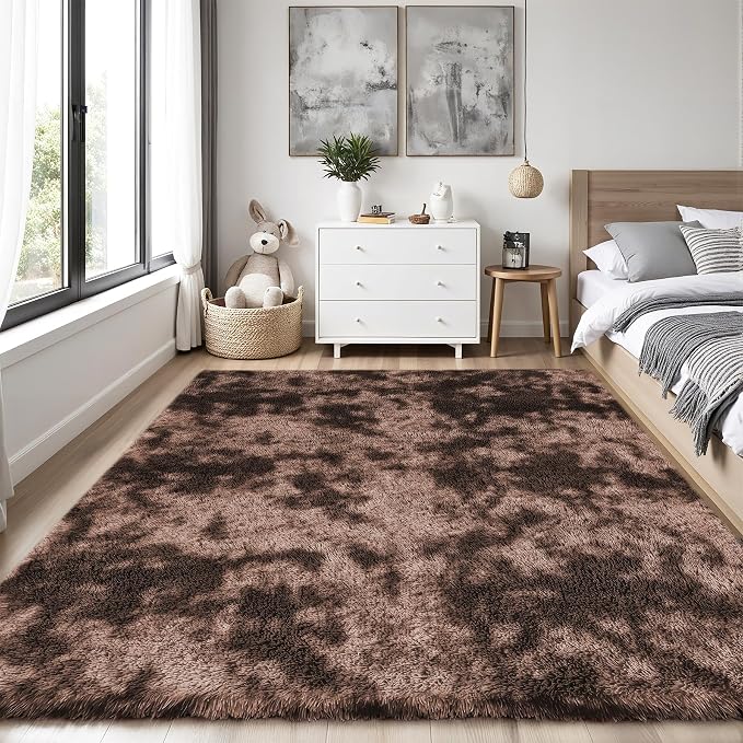 Area Rug for Living Room Bedroom: 5x7 Soft Fluffy Shag Upgrade Non-Slip High - Image 2