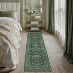 Kitchen Rug Set of 3 Washable Green Vintage Kitchen Mats - Image 4