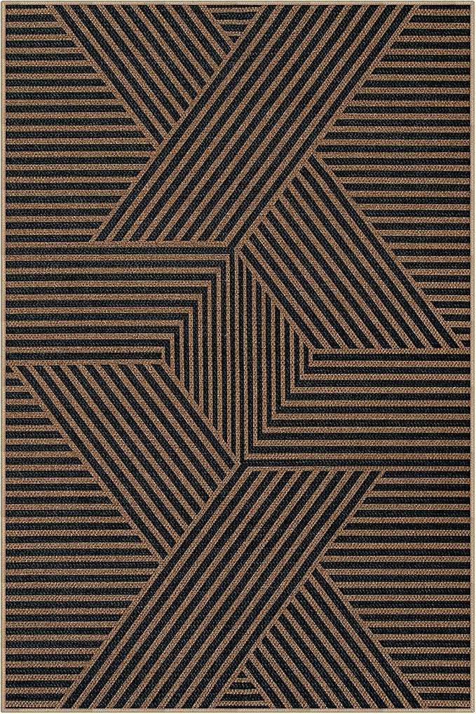 Lahome Modern Geometric Easy Jute Carpet, 6x9 Area Rugs - Image 7