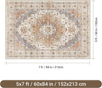 befbee 5x7 Area Rugs for Living Room, Stain Resistant Washable Rug, Non-Slip - Image 2