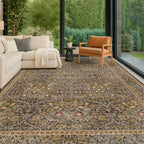 Boho 7x9 Brown Rug for Living Room by HazoHaus