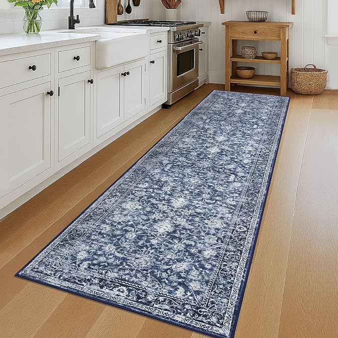 KILOCOCO Runner for Hallway 3x12 Runner Rug Printed Vintage Floral Washable Rug - Image 2