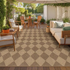 Lahome Colette Checkered Easy Jute Rug 8x10, Washable Rugs - Image 3