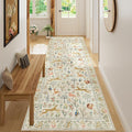 DUKINO 3x8 Washable Runner Rug, Low Pile Animal Print Non Slip Long Runner Rug by DUKINO