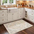 Madane Washable Area Rug 2x3, Small Entryway Rug Non-Slip Vintage Door Mat - Image 2