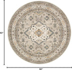 5ft Round Vintage Living Room Area Rug - Image 2