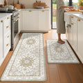 Boho Kitchen Mats for Floor 2 Piece Set Anti Fatigue Cushioned PVC Kitchen Rugs by tubeamin