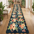 DUKINO 2.6x12 Runner Rug for Hallway, Non Slip Floral Washable Kitchen Rug by DUKINO