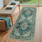 RELEANY Area Rugs Runner 3'x8' Washable Non-Slip, Floral Vintage Distress - Image 3