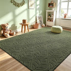 Macgace 6x9 Green Area Rug, Soft Shag Carpet, Washable Living Room Rugs - Image 3