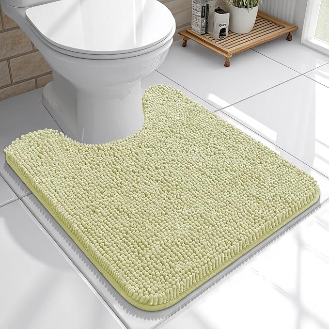OLANLY Toilet Rugs U-Shaped 20x20, Extra Soft Absorbent Chenille Contour by OLANLY