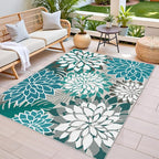 Colorful 3x5 Washable Rug for Living Room Tropical Botanical Modern Floral - Image 2
