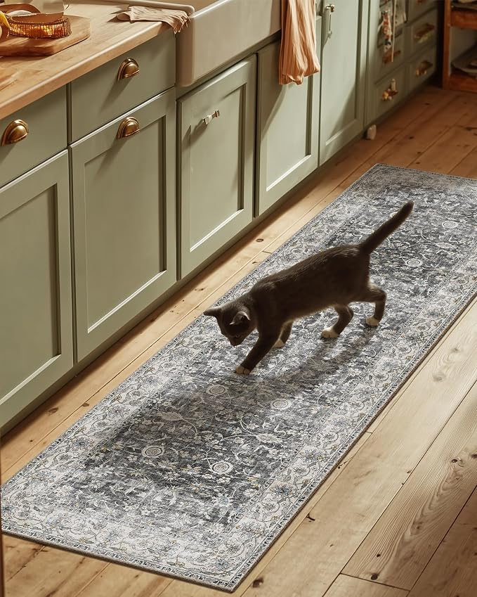 Runner Rug Washable Kitchen Runner: 2'x 6' Hallway Runner Rugs Stain Resistant by palohom